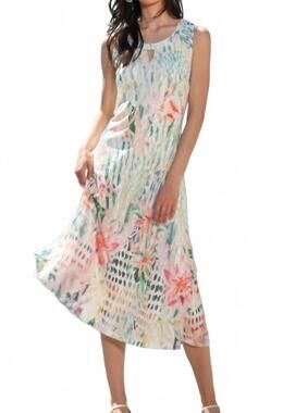 NEW ALISON SHERI print midi dress in multi color